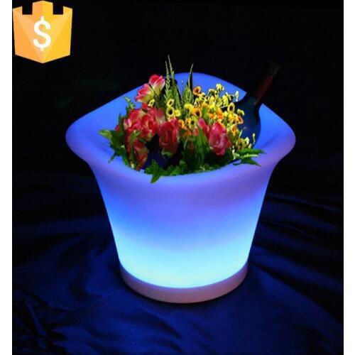 2018 new lights led garden flower outdoor pots Light flower pots for Home and Garden lighting 2pcs/Lot
