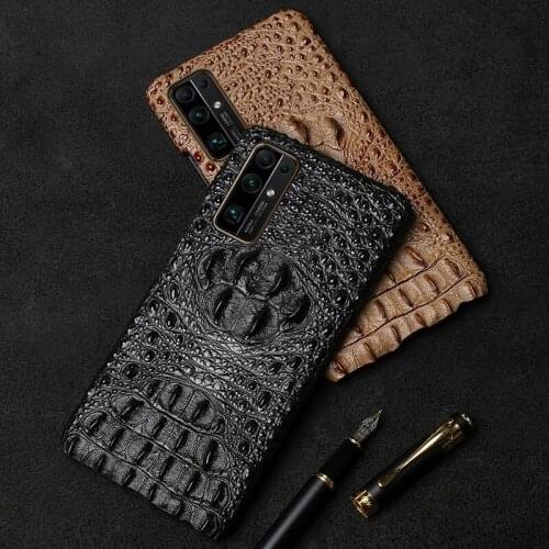 New 3d Crocodile Pattern Genuine Leather Standing Case For Huawei Honor 30 20 Pro Case For Huawei Honor 30s Phone Cover Coque