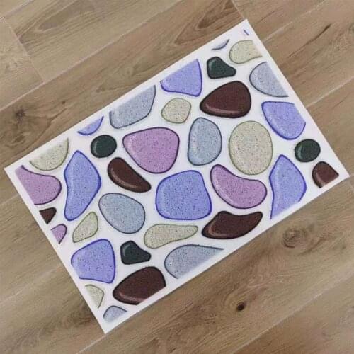 New 3D Printing Mat Wire Drawing Stone Grain Anti Slip Door Pad Outdoor Carpet Bathroom Rug