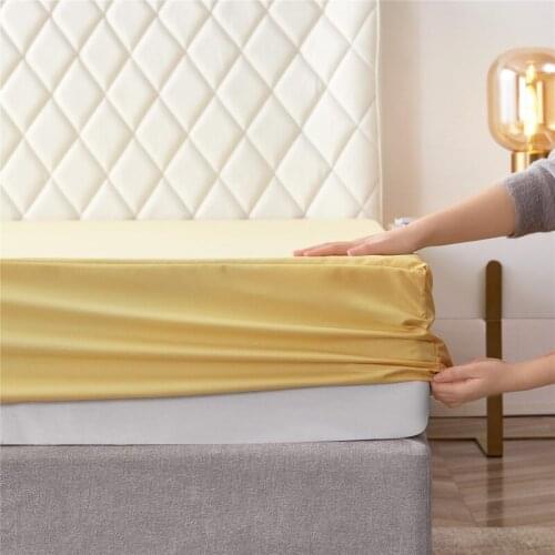 Pure Color Bed sheets Polyester Fitted Sheet With Elastic Band Full/Queen/King Bottom Mattress cover