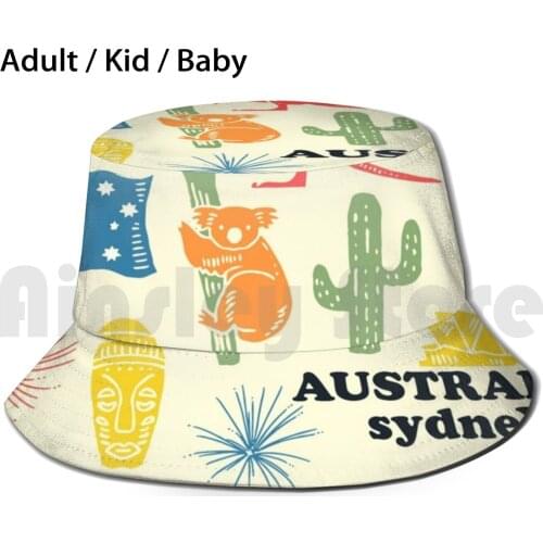 Australia , Sydney Bucket Hat Adult kid baby Beach Sun Hats Friend Wife Husband Lover Girlfriend Man Woman Souvenir Lovely