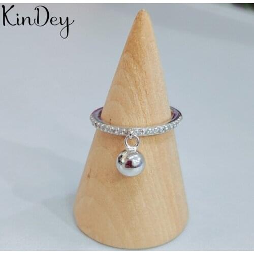 Simple Silver Color Crystal Ball Rings For Women Lady Large Adjustable Finger Rings Party Gifts