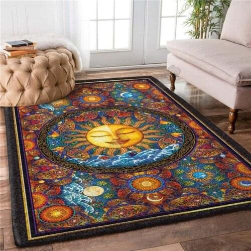 Sun 3D Printed Anti-slip Rug Carpet Home Decoration Living Flannel Bedroom Non-slip Floor Rug 07
