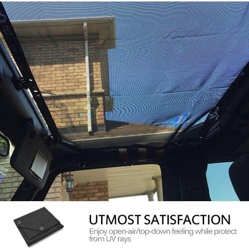 UV Protection Mesh Sunshade for Jeep Wrangler Top Roof JK JKU 2 Door (2007-2017)