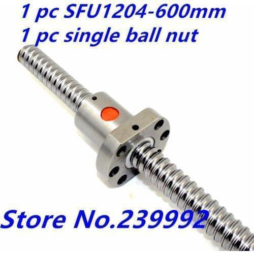 12mm 1204 Ball Screw Rolled C7 ballscrew SFU1204 600mm with one 1204 flange single ball nut for CNC parts