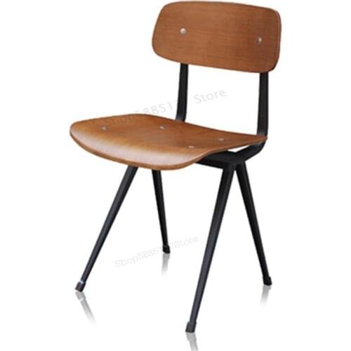 Customized Nordic Wrought Iron Study Ins Family Dining Chair Retro Desk And Chair Loft Conference Chair Industrial Style Office