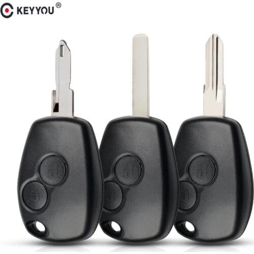 KEYYOU 20pcs Replacement Key Shell Case For Renault Dacia Modus Clio 3 Twingo Kangoo For Nissan Key 2 Buttons Uncut Blank Blade