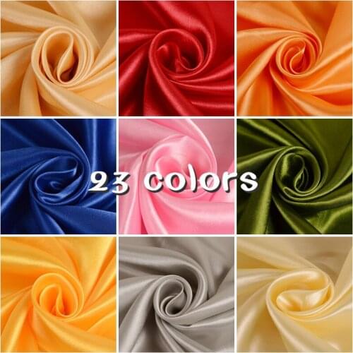 Solid Color Satin Gift Box Shirt Clothing Lining Fabric Red Diy Decorative Fabrics by the Meter Cloth Home Textile Sewing