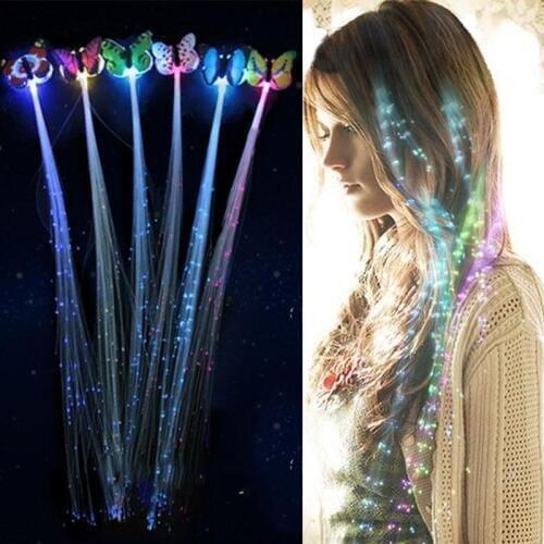 LED Flashing Hair Braid Glowing Luminescent Hairpin Novetly Hair Ornament Girls Led Toys For Children New Year Party Christmas