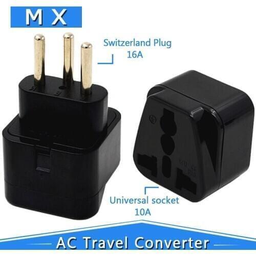 Universal Portable Switzerland Plug, Type J Grounding Plug Adapter, Travel Converter
