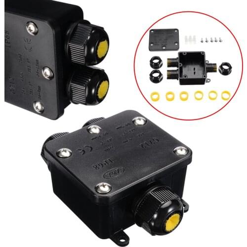 Waterproof 3 Way 1 In 2 Out Junction Box Cable Line Protection Sleeve Connectors IP68 Electrical Cable Wire Connector