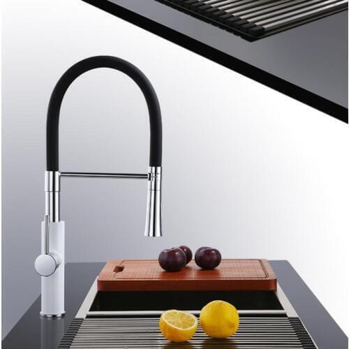 Newly Arrived Pull Out Kitchen Faucet White Sink Mixer Tap 360 degree rotation kitchen mixer taps Kitchen Tap