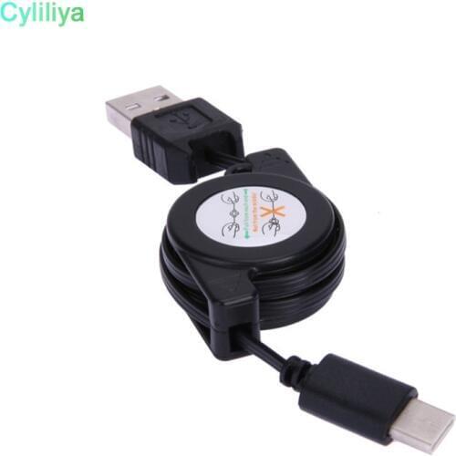 80CM USB 3.1 Type-C To USB Retractable Charger Cable Extend-Retract Charging Cable For Huawei P9 Honor 8 Mate 9 100pcs