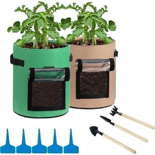 Potato Grow Container Bag DIY Planter PE Cloth Planting Vegetable Gardening Thicken Vegetable Pot Planting Grow Bag Garden Tool