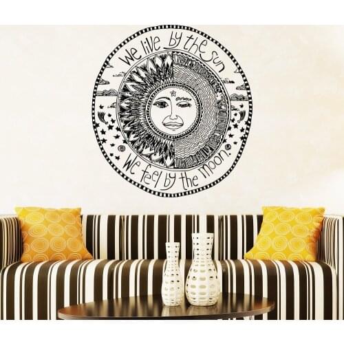 YOYOYU Art Home Decor We Live By The Sun We Feel By The Moon Wall Decal Vinyl Sticker Bedroom Decoration WW-519