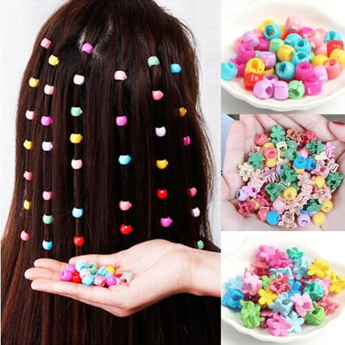 50-100 Pieces of Mini Cute Candy Color Hairpin Flower Bean Plastic Hairpin Girl Fashion Simple Hair Accessories Hair Pins