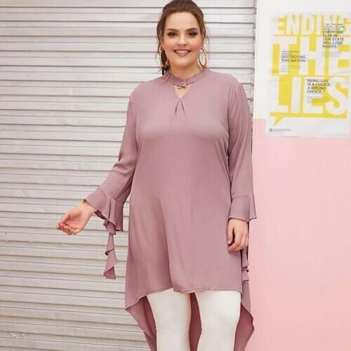 2021 Muslim womens fashion set home plus-size womens spring and summer new wooden ear long sleeve swallowtail dress