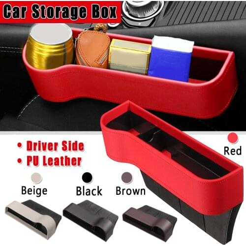 1Pair Leather Car Seat Slit Gap Storage Catcher Box Organizer Phone Cup Holder Cigarette Keys Drink Holder