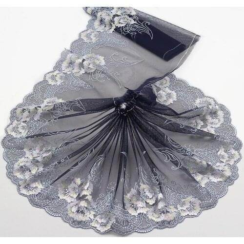 2Yards Blue Exquisite Embroidered Flower Lace Trim High Quality Lace Fabric DIY Craft&Sewing Dress Clothing Accessories