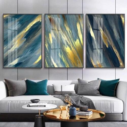 Abstract Yellow Doodle Brush Marble Texture Canvas Painting Wall Frameless Picture Poster Restaurant Home Living Room Decoration