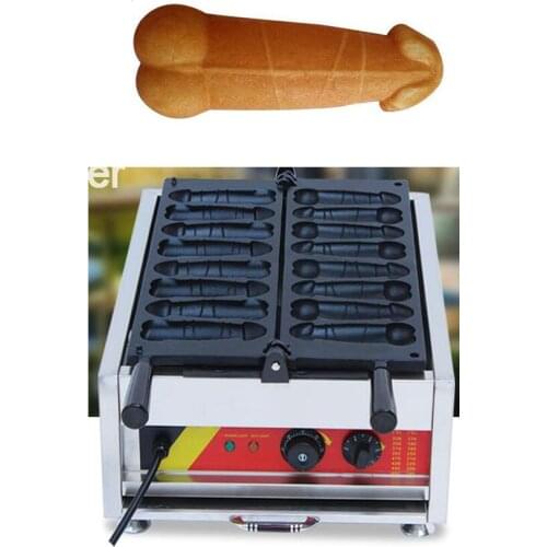 Free Shipping 8 pcs Commercial Use Hot dog Sausage Penis shape Waffle Maker Iron Machine Baker gayke machine
