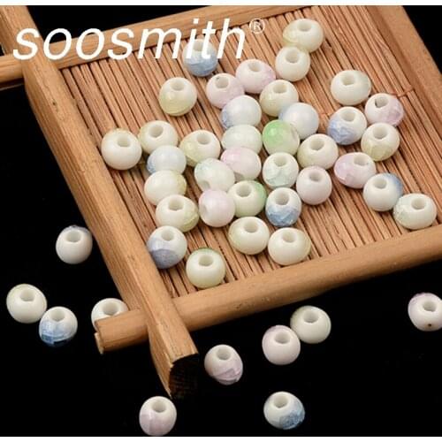 30 pcs Ice Cracked Ceramic Beads Charm Pendant Porcelain Beads For Jewelry Making Accessories Necklace Bracelet Gift