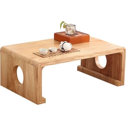 Japanese style solid wood tea table window tatami coffee table simple Rectangle Living Room Wooden Floor Side Low Table mx603103