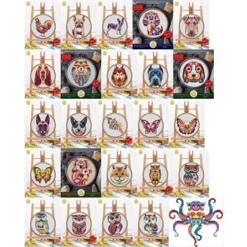 Color animals 4 Cross Stitch Kit Package Greeting Needlework Counted Cross-Stitching Kits New Style Counted Cross stich