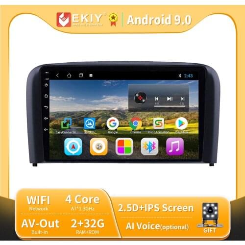 EKIY 9" IPS Android 9.0 Stereo Multimedia Video Player For Volvo S80 2004 2005 2006 2din DVD Car Radio Support Mirror Link Wifi