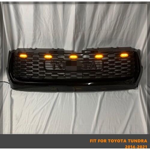 Good Quality ABS Front Middle Grill Racing Grills With LED Lights Fit For Toyota Tundra 2014-2021