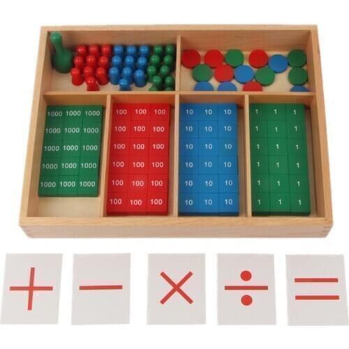 Baby Toy Montessori Stamp Game W/ Mathematical Symbols Math Materials for Early Childhood Education Preschool Training Kids Toys