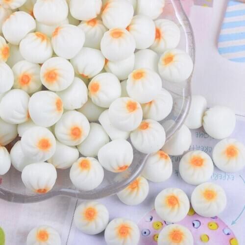 Kawaii Resin Cabochons 20pcs 12*15mm Cute Food steamed stuffed bun Shape 3D Embellishments Scrapbooking Phone shell Charms DIY