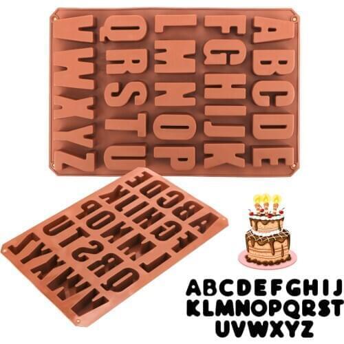DIY Kitchen Baking 26 Holes Fondant Mold Letter Silicone Chocolate Mold Cake Decorating Tools Cookies Bakeware Tools