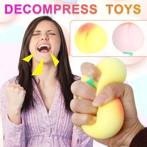 Small Peach Anti Stress Fidget Toys Stress Ball Fruit Creative Simulation Peach Dimple Toys Squeezes Decompression Figet Toy