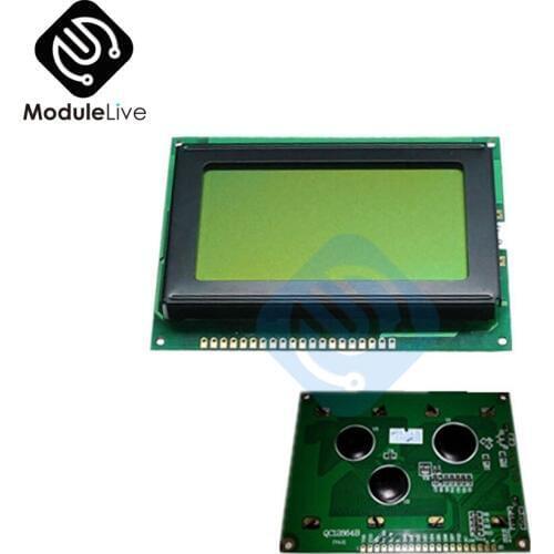 12864 128x64 Dots Graphic LCD Display Module Yellow Green Color Backlight LCD Display For Arduino Raspberry Pi