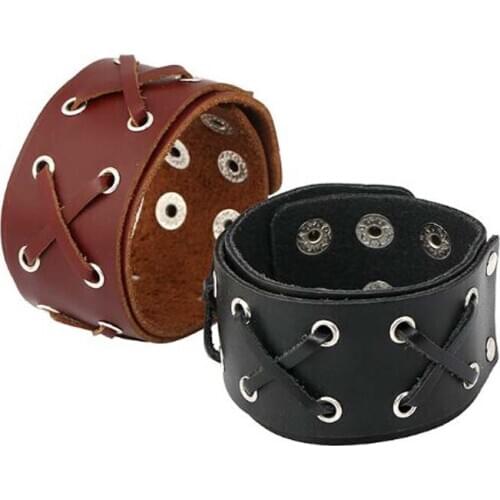 XEONGKVI Europe America Punk Wide Leather Woven Men Bracelet Contracted Fashion Party Hand Catenary Accessories Gift