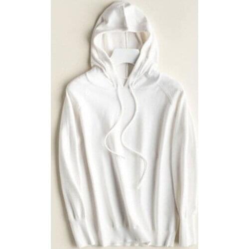 2021 new hooded sweater women Korean loose thin coat spring and autumn pure color knitted sweater all-match bottoming shirt