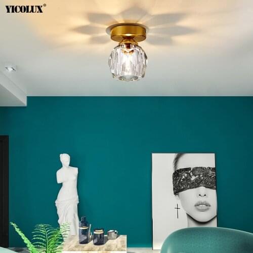 New Modern LED Ceiling Lights Indoor Lighting For Bedroom Living Room Aisle Corridor Balcony Bathroom Gold Crystal Lamps Dimming