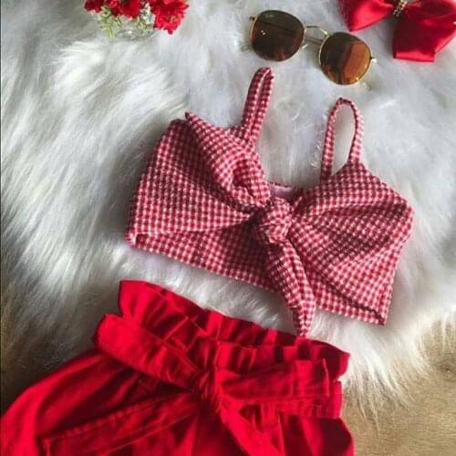 Pudcoco 2019 New Arrival Newborn Kid Baby Girls Bow Crop Tops Vest Pants Shorts Outfits Summer Clothes