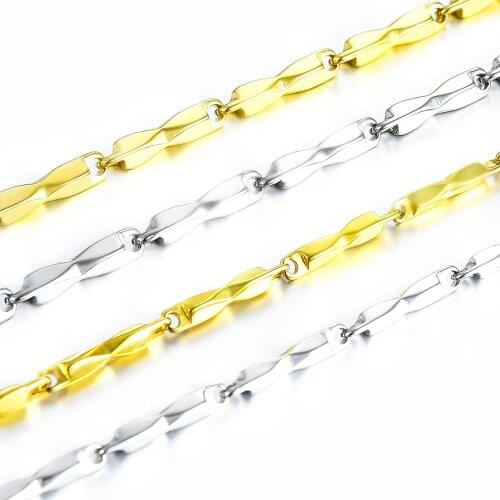 2.5mm/3mm Necklace Bamboo Necklace Chain Gold and Silver Color Stainless Steel Male Female Accessories Fashion Wholesale