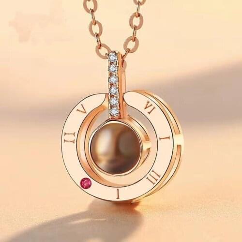 100pcs/pack I Love You Necklace 100 Languages Wholesale Necklace Memory Projection Necklace for Women Gifts for Mothers Day