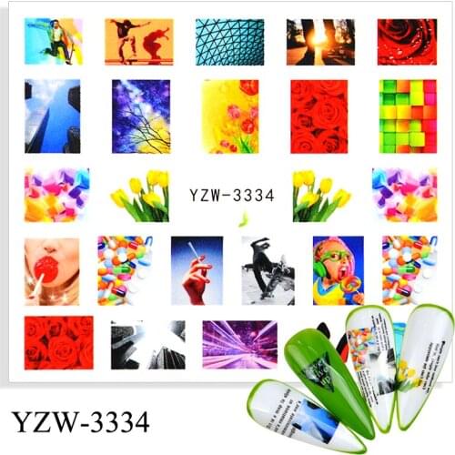 New Designs Face Flower Nail Stickers English Letter Transfer Decals Gel Polish Sliders Nail Art Decoration