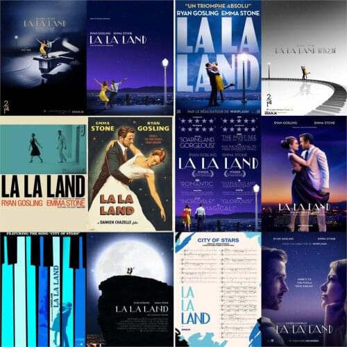 LA LA LAND Movie Posters White Coated Paper Prints Wall Stickers Vivid Color Home Decoration free shipping