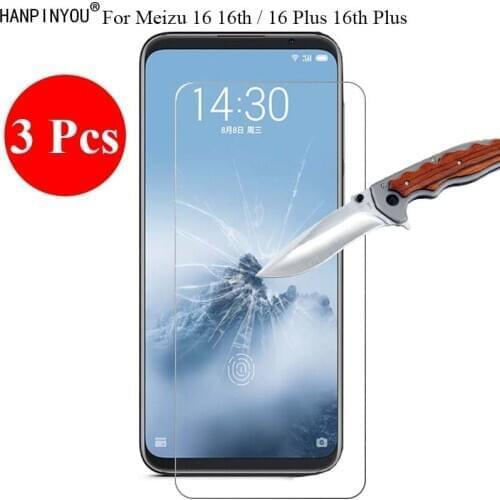 3 Pcs/Lot New 9H 2.5D HD Clear Premium Tempered Glass Screen Protector For Meizu 16 16th / Plus Protective Film + Clean Tools