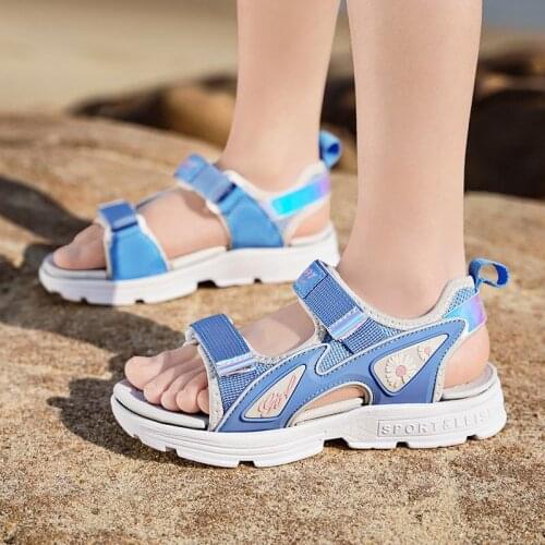 Genuine Leather Real Girl Sandals Gladiator Roman Summer Children Beach Shoes Water Shoes Trend Kids Sandals Fashion Soft Boys