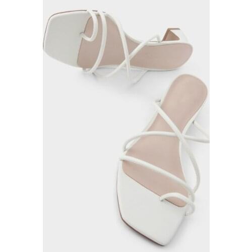 Brand Open-toed Thick Heel Sandals 2021 Summer New Ladies Thin Strap Square Toe Flip-flop Sandals All-match Comfortable Sandals