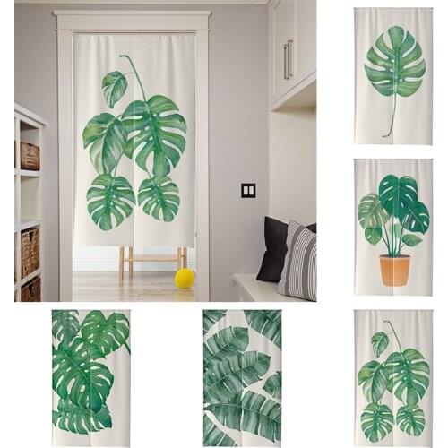 Fresh Literayure Plant Garden Door Curtain Kitchen Bedroom Blackout Tube Curtain Home Decoration Blackout Curtain