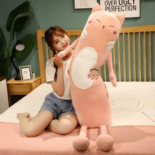 100cm/120cm/150cm Hot selling Long lovely cat pillow cute cat plush toys Birthday present Sofa cushion for leaning on