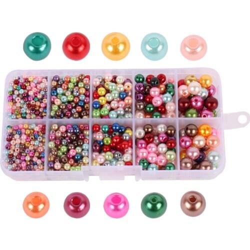 1700 beaded box ABS rounded well imitation pearl clothing bag plastic beads DIY handmade accessories charms for bracelets