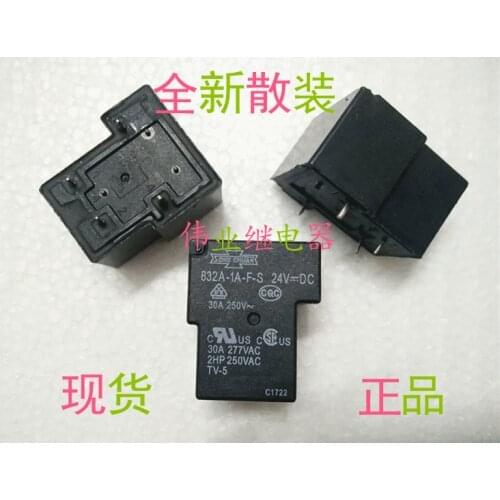 2pcs/lot 832A-1A-F-S 24VDC New Relay 4 PIN A set of normally open